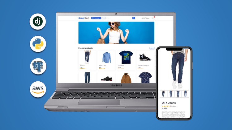 Django Ecommerce | Build Advanced Django Web Application Build Django eCommerce website with a lot of advanced custom functionalities, RDS Postgres and deploy it on Amazon AWS